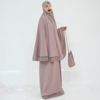 Robe Abaya lavable pour femmes musulmanes, vêtement de prière Nida, robe en dentelle, hijab, jupe, sac de rangement, tapis de prière, costume 4 pièces