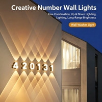 Lampe murale créative DIY 26 lettres, applique murale moderne en aluminium étanche pour l'extérieur, idéale pour la décoration de hôtels, cafés et logos d'entreprise