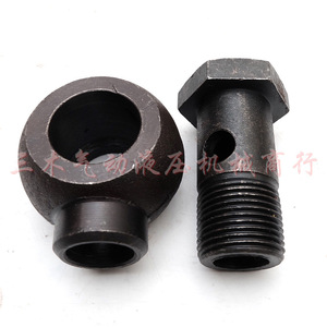 Hollow Screw <b>Bolt</b> M18 1.5 Carbon Steel Hydraulic Connector For Mechanical Equipment - Product Image 3
