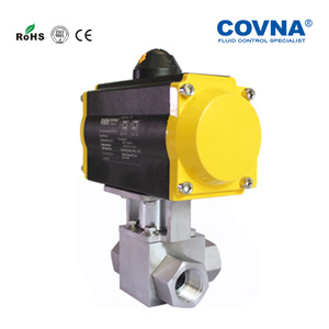 Covna Pneumatic Three Way Ball Valve 1 In Soft <b>Sealing</b> High Pressure Water Gas Oil Control Valve - Product Image 2