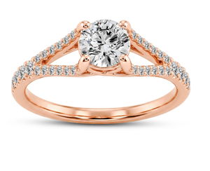 Premium Quality Rose Gold Lab Grown Diamond <b>Ring</b> for Women with Soft Vintage Inspired Style Available in 10KT 14KT 18KT Gold - Product Image 1