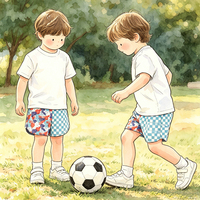 Shorts imprimés Tiaose pour garçons, taille élastique, double motif, tenue décontractée d'été pour enfants, idéale pour la plage et les activités de plein air pour les tout-petits.