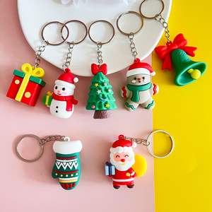 Gantungan kunci Natal dengan Santa Claus, rusa kutub, dan pohon Natal pesona-pesta liburan hadiah & hadiah promosi - Product Image 1