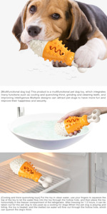 Dropshipping agente pollo baqueta en forma de tratamiento dispensador Dental masticar juguete con cepillo de dientes textura abastecimiento agente Drop Ship - Product Image 3