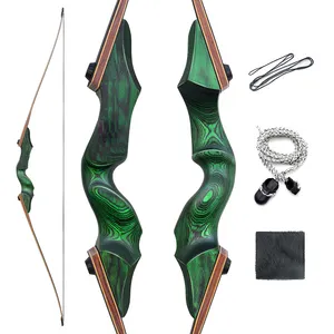 Longbow OEM pour adultes, arc à emporter avec élévateur d'arc en bois, flocons de bambou, fibre de verre, membres stratifiés pour la chasse au tir à l'arc
