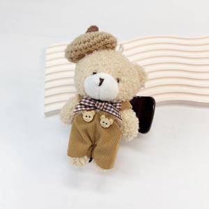 مشابك شعر قماشية على شكل دب تيدي قابلة للتخصيص بالجملة من المصنع، إكسسوارات شعر مخملية عالية الجودة مصنوعة يدويًا للاستخدام اليومي للفتيات - Product Image 2