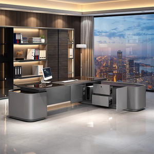 Luxurious Lacquered Executive Office <strong>Desk</strong> <strong>Large</strong> Office Furniture High-end Multi-functional boss Office <strong>Desk</strong> for Presidents - Product Image 3