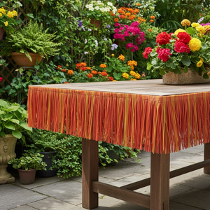 Toiture en chaume artificiel rouge érable en gros, chaume <span class=keywords><strong>synthétique</strong></span> en plastique imperméable pour toiture ou décoration intérieure - Product Image 4