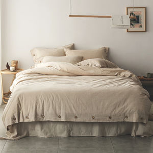 Set Letto 4 Pezzi in Puro Lino Francese 100% con Copripiumino e Lenzuolo con Angoli, Tecniche di Tessitura Eleganti - Product Image 3