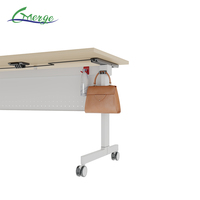 Table de réunion modulaire pliable rectangulaire, table de formation mobile avec roulettes pour bureau et salle de classe polyvalente