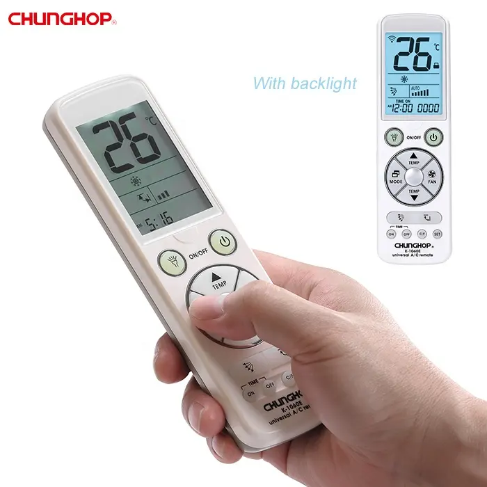 Chunghop K-1060E Big LED Screen Compatible Universal AC Replacement Remote Control with Torch for air conditioner
