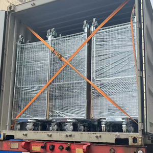 Chariot à paniers métalliques soudés en acier Q235, électrogalvanisé, robuste, capacité 500 kg, pliable, mailles 50x50 mm - Product Image 6