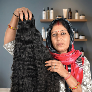 High Quality Natural Virgin Indian Temple Human Hair Extensions Best Unprocessed Curly Black Bundles Straight <b>Body</b> <b>Wave</b> - Product Image 1