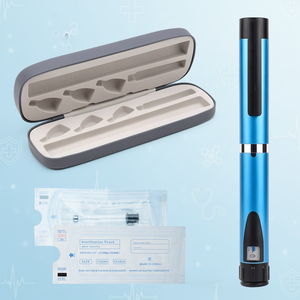 Pluma inyectora <span class=keywords><strong>de</strong></span> <span class=keywords><strong>insulina</strong></span> ajustable y reutilizable Blue Metal Pen 80U V1 con <span class=keywords><strong>cartucho</strong></span> <span class=keywords><strong>de</strong></span> 3ml y 50g - Product Image 1