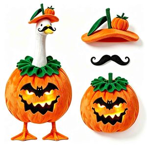 Disfraz personalizado de pato calabaza para ganso de porche, ropa y adornos para gansos de porche, ropa de Halloween para mascotas - Product Image 1