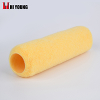 Recharge de rouleau de peinture non pelucheux en polyester jaune de 1/2 po de style américain de 9 pouces