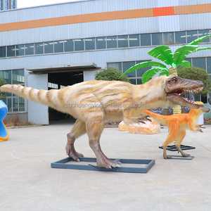 Dinosaure animatronique Tyrannosaurus Rex grandeur nature à commande par bouton pour parc à dinosaures jurassique, modèle robotique à plumes - Product Image 4