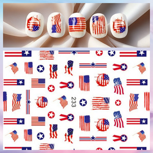 Holiday Nail Decoration Self-Adhesive Decals 4th of July American <strong>Flag</strong> Nail Art Sticker Independence Day Nail Sticker - Product Image 2