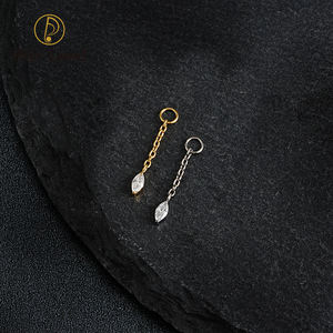 Perhiasan Titanium CZ untuk Tindik Badan, Liontin Rantai DIY, Anting, Perhiasan Berlapis Emas PVD, Anting Gantung, Clicker Helix - Product Image 2