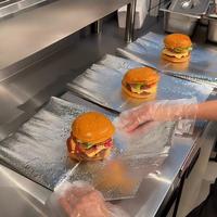 Papier sulfurisé imprimé sur mesure avec feuille d'aluminium pour emballage de burgers et sandwichs, feuilles de papier ciré de qualité alimentaire
