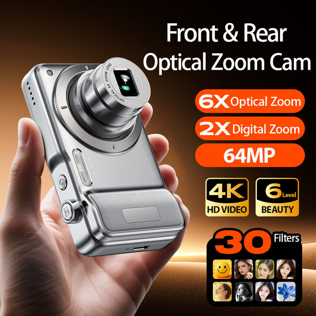 BENJIE V20 4K Digital Camera 64MP Vlogging Camera 6X Optical Zoom 2.8-Inch IPS Screen WiFi YouTube Live Stream Video Recorder