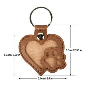 Dễ Thương Hình Trái Tim Mèo Và Con Chó Tóc Lưu Trữ <span class=keywords><strong>Keychain</strong></span> Biểu Tượng Tùy Chỉnh Kim Loại Vật Nuôi Chân Tưởng Niệm Mặt Dây Chuyền Cho Chủ sở hữu PU Chất Liệu Da - Product Image 6