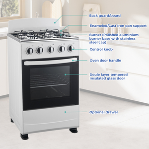 <span class=keywords><strong>Cuisinière</strong></span> à <span class=keywords><strong>gaz</strong></span> encastrable <span class=keywords><strong>4</strong></span> brûleurs 50 cm avec <span class=keywords><strong>four</strong></span> et grill <span class=keywords><strong>4</strong></span>-en-1 - Product Image 4