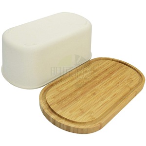 Boîte à pain en bambou avec planche à découper, 1 niveau, récipient de stockage alimentaire pour la cuisine - Product Image 2