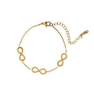 Set di Gioielli in Acciaio Inossidabile 316L Placcato Oro, <span class=keywords><strong>Collana</strong></span> e Bracciale <span class=keywords><strong>Infinito</strong></span> Dorato con Numero 8, Set di Gioielli Anti-sbiadimento - Product Image 4