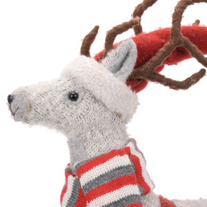 زينة عيد الميلاد الكلاسيكية المصنوعة حسب الطلب من البلاستيك الرمادي على شكل غزال للغرفة المعيشية - Product Image 2