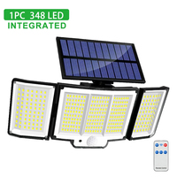 348 LED lumière solaire PIR capteur de mouvement lampe solaire extérieure IP65 étanche applique murale solaire alimenté par la lumière du soleil jardin réverbère