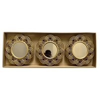 Ensemble de 3 miroirs muraux en plastique creux de style Art déco, design varié, miroir mural rétro, décoration murale pour maison, appartement, hôtel