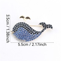 Broche élégante Baleine Bleue pour Femme, Épingle de Corsage Haut de Gamme Motif Animal Marin