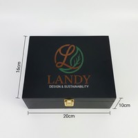 Boîte à capsules de café Landy compacte en bois noir mat, rectangulaire, gravée, de qualité supérieure, avec 4+1 emplacements, organiseur de dosettes, coffret de rangement, vente en gros