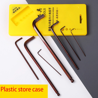 9 Buah Produsen Kustom Kualitas Tinggi Lengan Panjang S2 Metric Bronze Torx Hexagon Ball End Allen Wrench Hex Key Set dengan Kotak Kuning