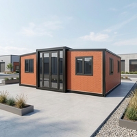 Maison conteneur extensible à double aile, installation rapide, réduction des frais de transport, pour dortoir de chantier, logement du personnel