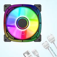 Ventilador de CPU para Juegos Reverse Blade Negro de 120 mm, 120x120x25 mm, PWM 5V 3PIN ARGB, Rodamiento de Aceite, Bajo Ruido 23dBA, 45CFM, para Caja de PC 12