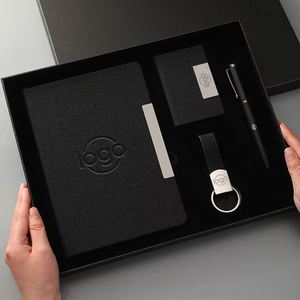 Nouveaux Coffrets Cadeaux d'Affaires Personnalisés 2026 – Articles de Luxe pour Dirigeants : Bloc-notes A5 en Cuir PU 80 Feuilles, Stylo et Carte - Product Image 1