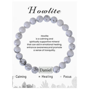 Pulsera de Acero Inoxidable Chapada en Oro con Cuentas Grabadas, Ágata y Cuarzo, <span class=keywords><strong>Nombre</strong></span> Personalizado, Joyería de Regalo Personalizada DIY - Product Image 4