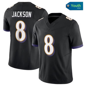 2024 Jeugd Kinderen BAL Voetbal Top Kwaliteit 8 Lamar Jackson 22 Derrick Henry Gestikt Limited Edition Voetbalshirt - Product Image 3