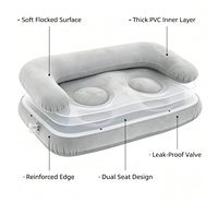 Canapé gonflable rembourré épais en PVC, chaise longue portable avec accoudoirs pour l'extérieur et la chambre