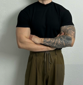 Мужская Новая летняя облегающая футболка с коротким рукавом в изысканном и зрелом стиле. - Product Image 4