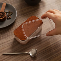 Boîtes d'emballage carrées recyclables pour tiramisu, biscuits, gâteaux, bonbons, avec couvercles et impression par estampage