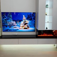 Chimenea holográfica eléctrica de 3 lados, chimenea de vapor de agua moderna decorativa para interiores, diseño independiente con control remoto