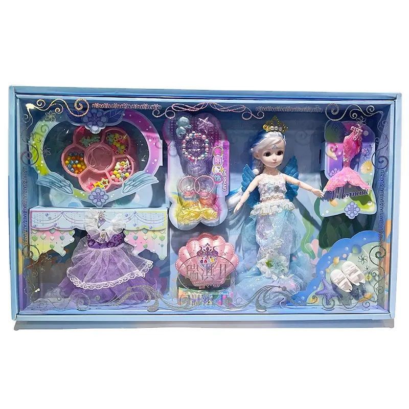 Pop Fantasie Garderobe Pop Spel Huis Villa Bjd Meisjes Verkleden Draagbare Grote Geschenkdoos Set Kinderen Verjaardagscadeau Pop Set