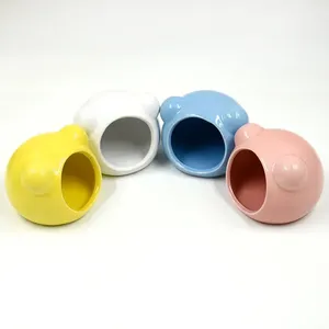 Summer Cooling Ceramic Hamster House Ice Padding Sunshade Cute Animal Shape Hiding <b>Nest</b> for Dwarf Hamsters Living Room Bedroom - Product Image 4