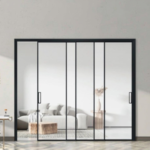 Puertas corredizas <span class=keywords><strong>de</strong></span> perfil <span class=keywords><strong>de</strong></span> aluminio con aislamiento acústico personalizable para moderna sala <span class=keywords><strong>de</strong></span> estar, cocina, baño, Villa, <span class=keywords><strong>vidrio</strong></span> - Product Image 3