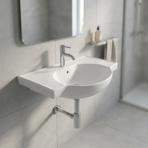 Customized White Ceramic Wall Hung Wash Basin Export Quality Bathroom Hand Wash Sink for Hotel Commercial Projects - Product Image 5