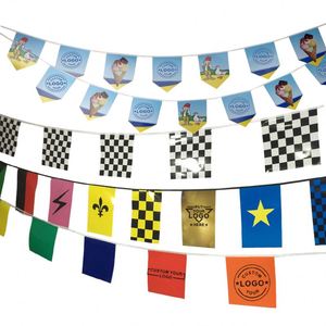 Outdoor Indoor Polyester Bunting Flag Festival Decoration <b>String</b> Flag Custom PVC Paper Plastic <b>String</b> Flag - Product Image 1