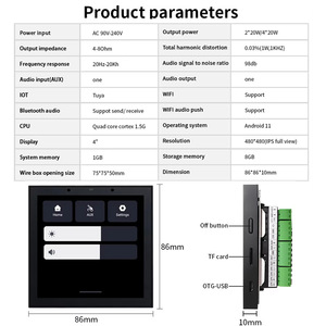 4 Inch Tuya Nhà Thông Minh Treo Tường Khuếch Đại Cho <span class=keywords><strong>Bluetooth</strong></span> Âm Nhạc Máy Nghe Nhạc Android 11 Nhựa Hệ Thống Không Dây Rạp Hát Tại Nhà Hệ Thống - Product Image 1